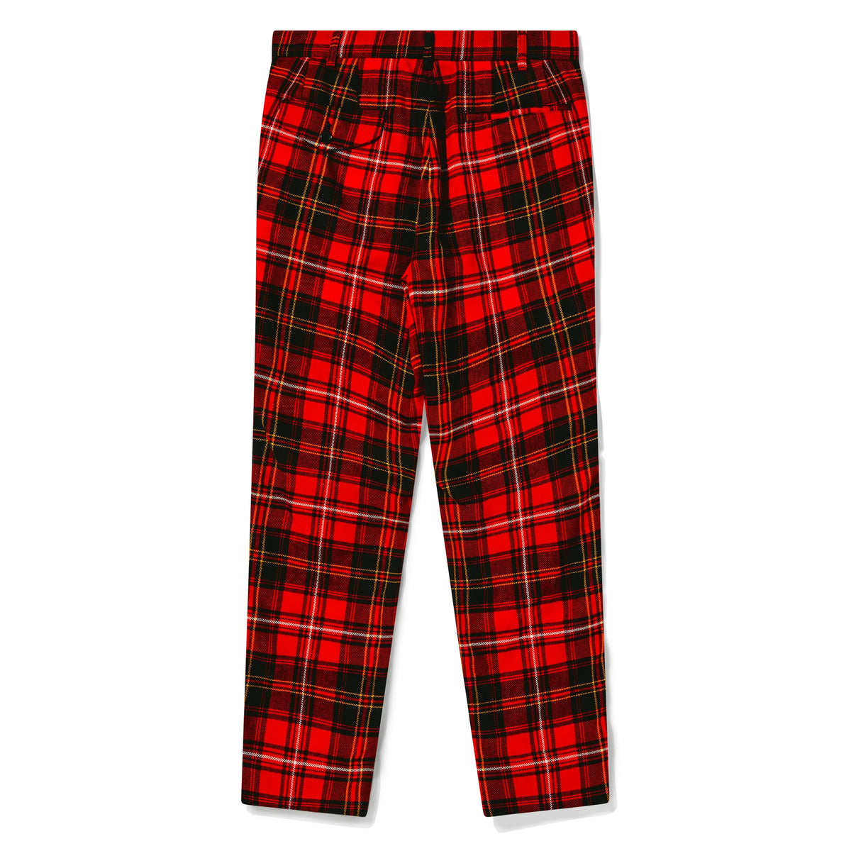 Black CDG Tartan Wool Buckled Knee Pants