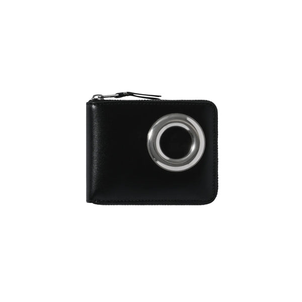 CDG Wallet  Silver Eyelet Line - Black - SA7100SE-1