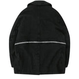 Black CDG Pea Coat aus dickem Tweed mit Reißverschluss