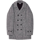 Black CDG Fischgräten Tweed Pea Coat