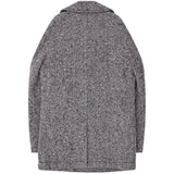 Black CDG Fischgräten Tweed Pea Coat