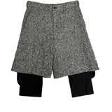 Black CDG Tweed Double-Layered Shorts