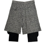 Black CDG Zweilagige Tweed Short