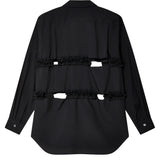 Black CDG Ruffles Shirt