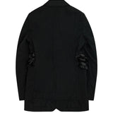 Black CDG Long Ruffle Jacket