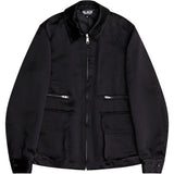 Black CDG Acetat-Taft Jacket mit Rüschenfutter