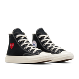 CDG PLAY x CONVERSE Kids Chuck Taylor'70 Kleines Rotes Herz / High Top / Schwarz