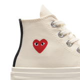 CDG PLAY x CONVERSE Kids Chuck Taylor'70 Little Red Heart / High Top / Cream