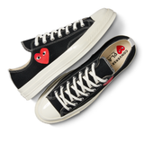 CDG PLAY x CONVERSE Chuck Taylor'70 Kleines Rotes Herz / Low Top / Schwarz