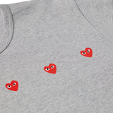 Play Comme des Garçons Triple Hearts Print T-shirt