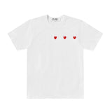 Play Comme des Garçons Triple Hearts Print T-shirt