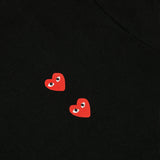 Play Comme des Garçons Quadruple Hearts Print Long-sleeved T-shirt