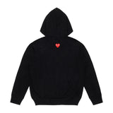 Play Comme des Garçons Red Heart On Back Zip Hoodie