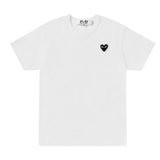 Play Comme des Garçons T-shirt - White / Black Rhinestone Heart