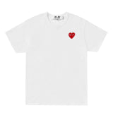 Play Comme des Garçons T-shirt - White / Red Rhinestone Heart