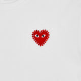 Play Comme des Garçons T-shirt - White / Red Rhinestone Heart