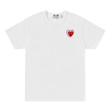 Play Comme des Garçons T-shirt - White / Red Metalstone Heart