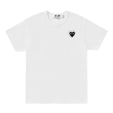 Play Comme des Garçons T-shirt - Weiß / Schwarzes Metallstrass Herz