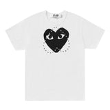 Play Comme des Garçons T-shirt - White / Black Heart Print with Print