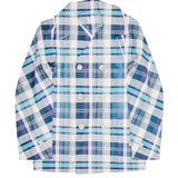 CDG SHIRT Kariert Bedrucktes Doppelreiher-Jacket Blau