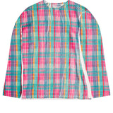 CDG SHIRT Kariert Bedruckter Strickpullover Pink Grau