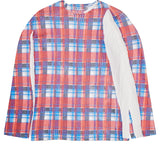 CDG SHIRT Tartan Overprint Pullover Print Red Blue