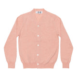 Play Comme des Garçons Cardigan - Light Pink / Red Heart