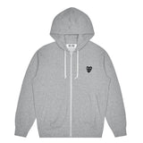 Play Comme des Garçons Zip Hoodie - Grey / Double Black Heart Emblem