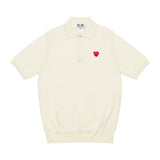 Play Comme des Garçons Unisex Polo mit rotem Herz - Weiß