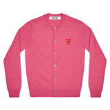 Play Comme des Garçons Double Heart Emblem Ladies´ Cardigan - Pink